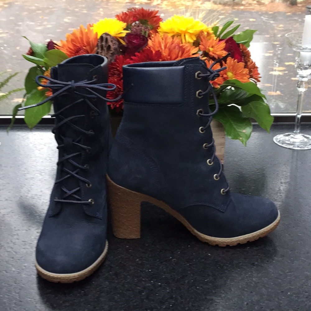 Blue Timberland Heeled Boots